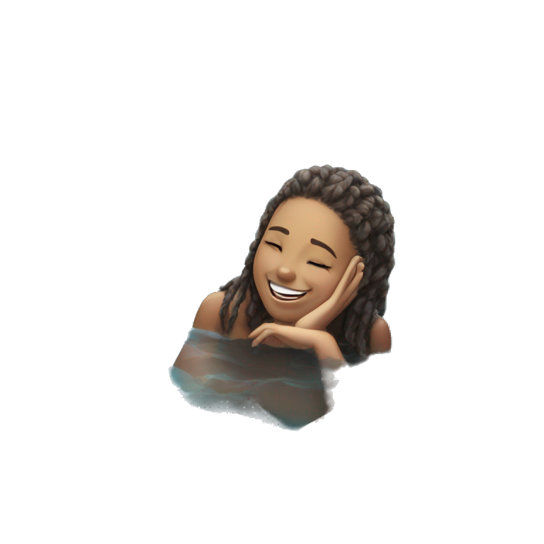 happy girl in water emoji