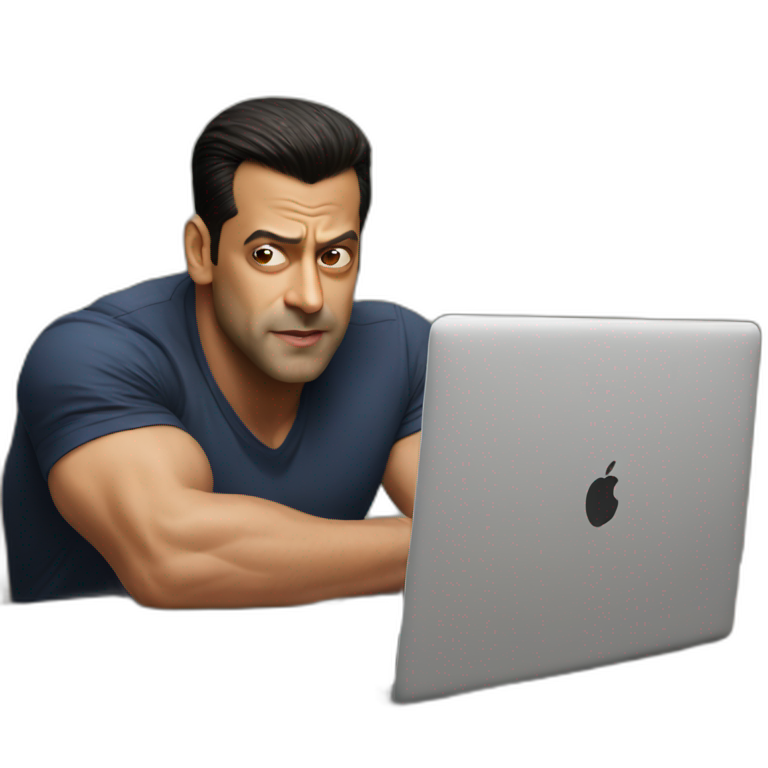 salman khan with laptop emoji