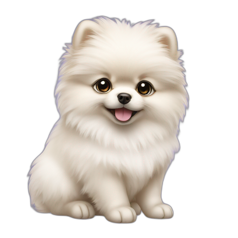 White Pomeranian puppy emoji