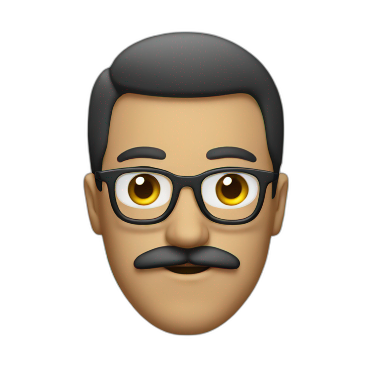 a guy with a curve moustache and glasses emoji