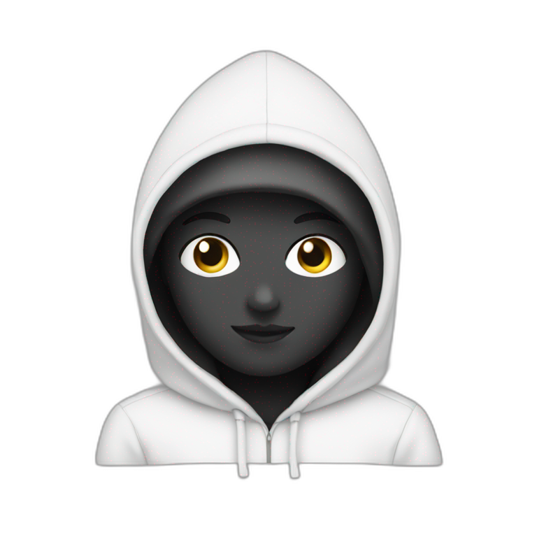 hoodie white and black emoji