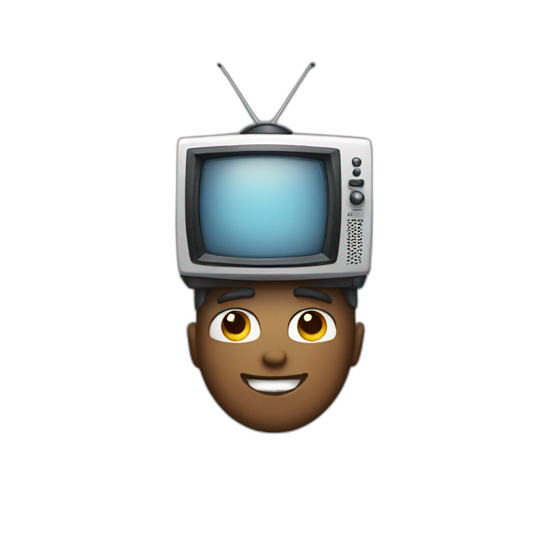 Guy with TV head emoji