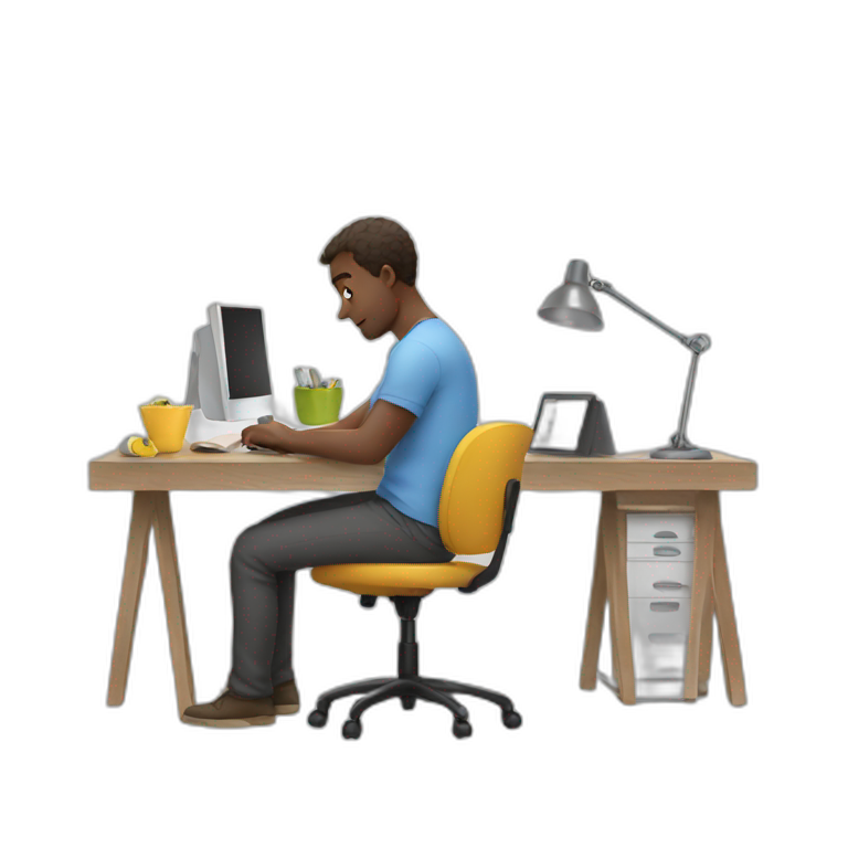 Man work at home emoji