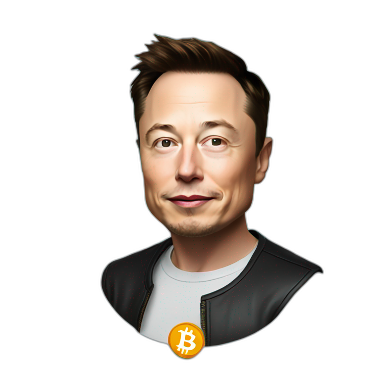 Elon Musk with Bitcoin logo emoji