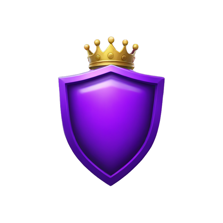 Purple neon Shield with crown emoji