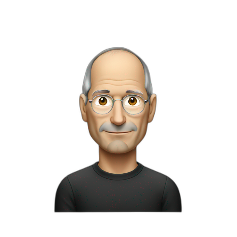 steve jobs using an iphone emoji