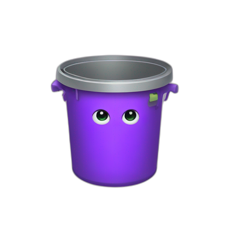 a trash can with a purple brain instead of a lid emoji