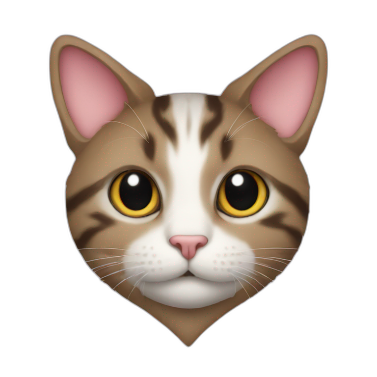 Cat coat in the shape of heart emoji