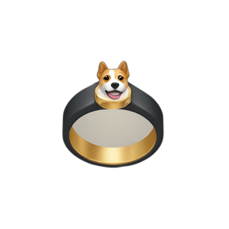 Ring with a dog above  emoji
