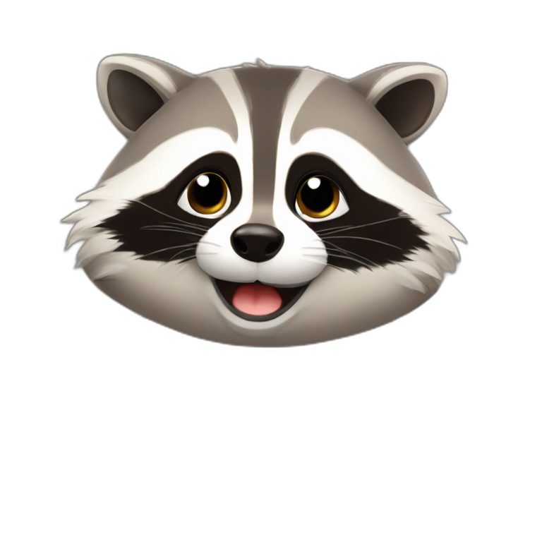 Cute chubby raccoon emoji