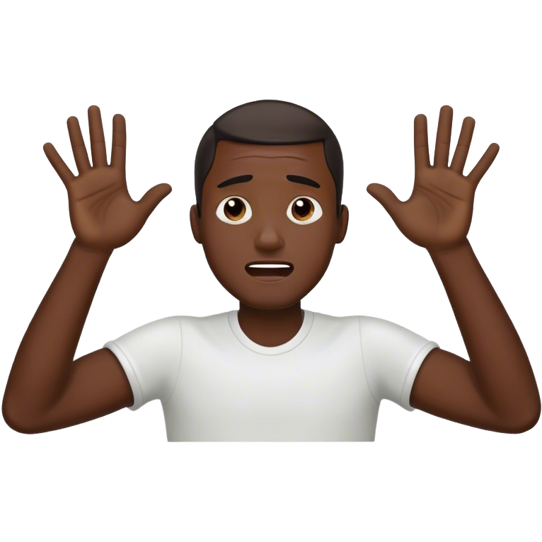 Black man with his hands up in the air and crying Sticker