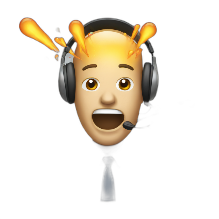 Telemarketing exploding head emoji