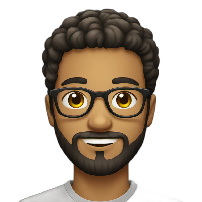 young brazilian man with beard and glasses emoji
