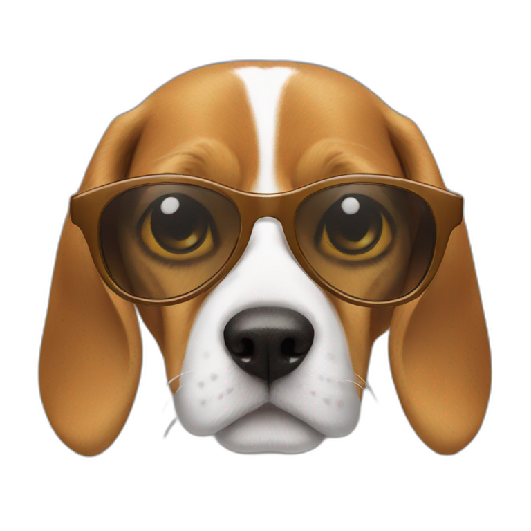 Beagle face sunglasses emoji