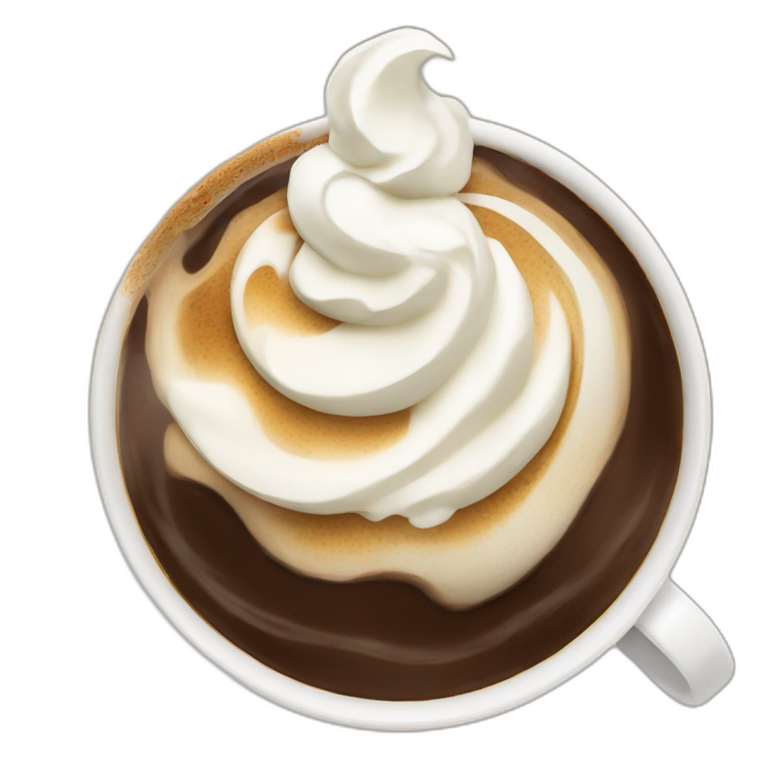 Coffee with whipped cream emoji