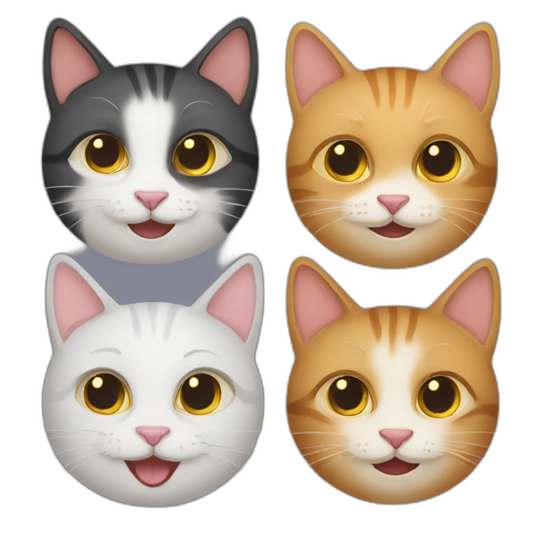 smiling 3 cats emoji
