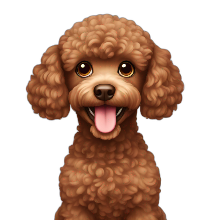 brown- mini poodle - smile emoji