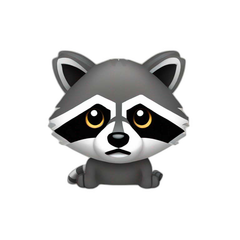 8 bit raccoon emoji