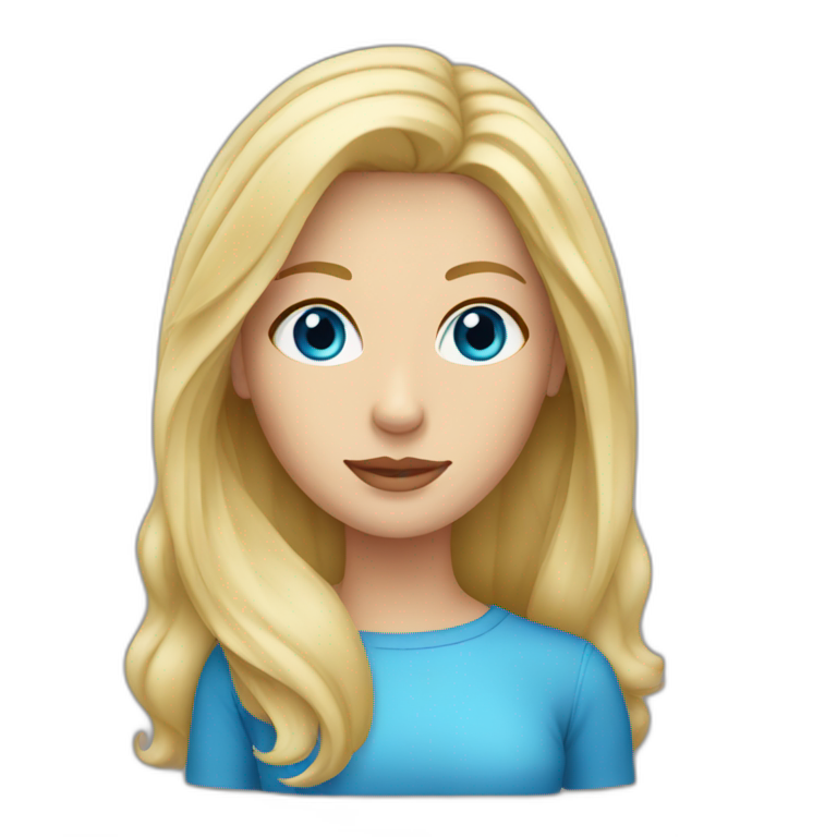 caucasian blonde woman with blue eyes emoji