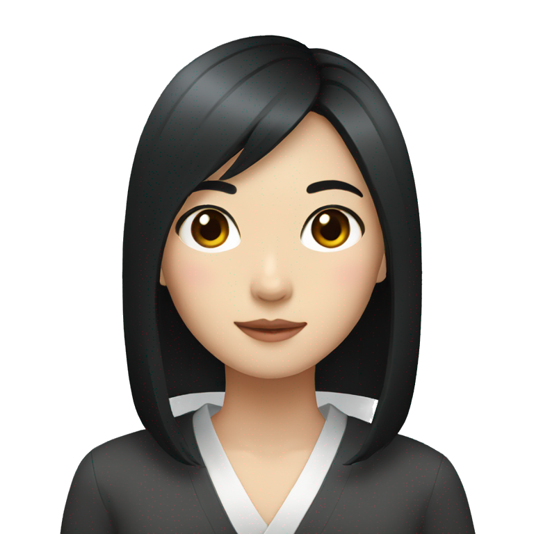 japanese girl with shoulder length black hair emoji