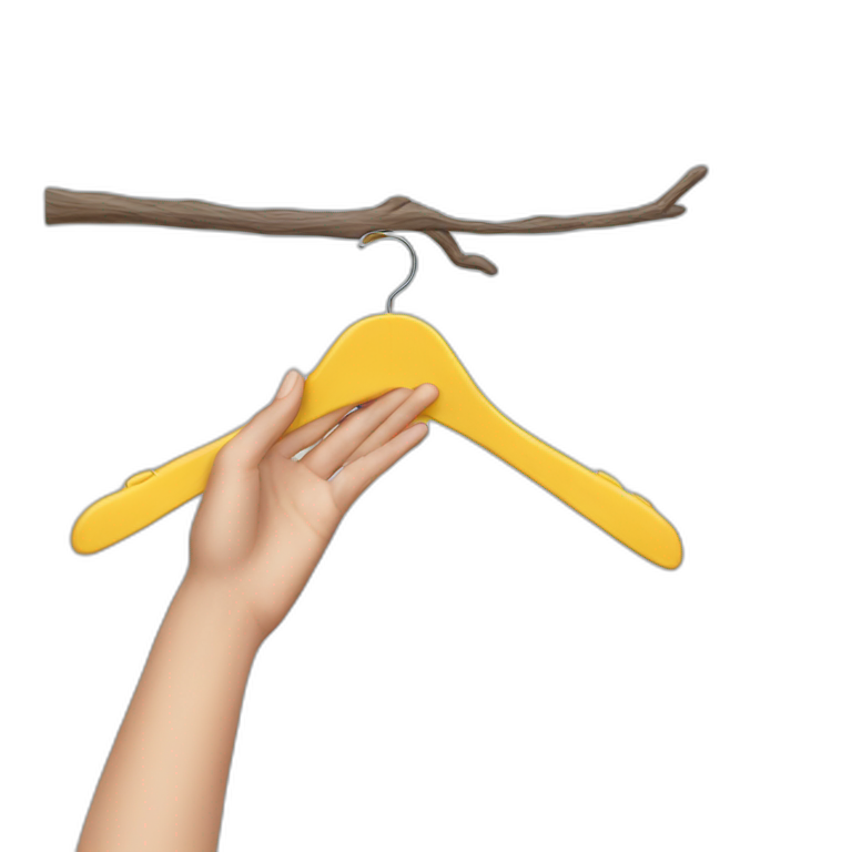 hand holding an hanger emoji