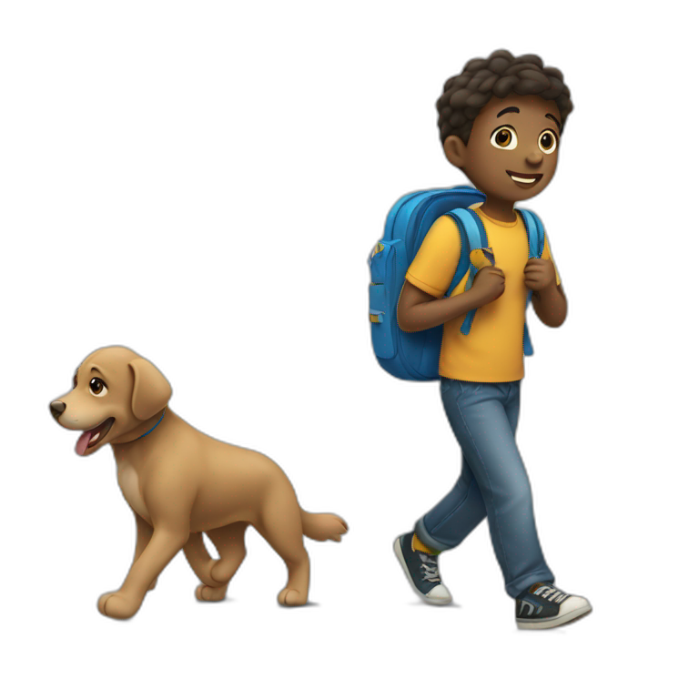 Boy going to school emoji