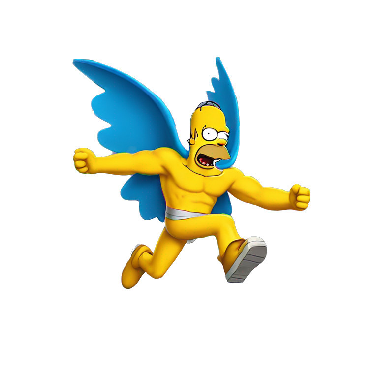 homer simpson superhero flying emoji