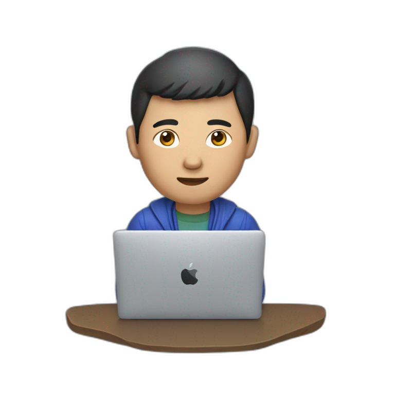 mongolian man with macbook emoji