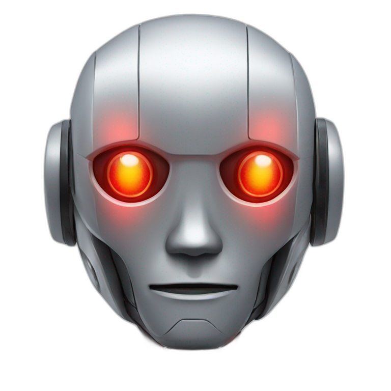 Robot with red glowing eyes emoji