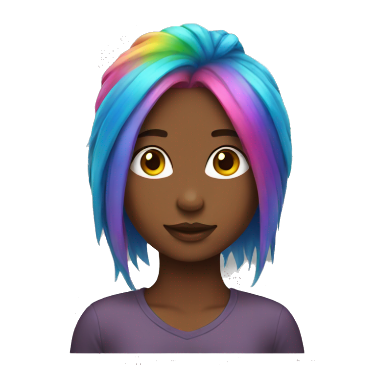 girl rainbow hair  emoji