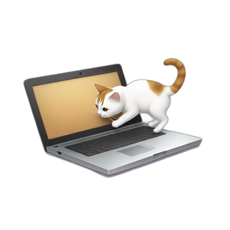 Cat eat computer mouse emoji
