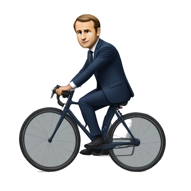 Macron sur un velo emoji
