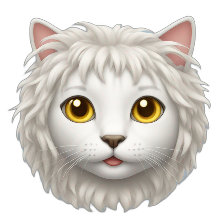 Cat in wig emoji