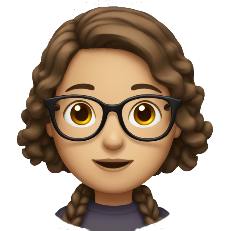 girl with brown hair and glasses emoji