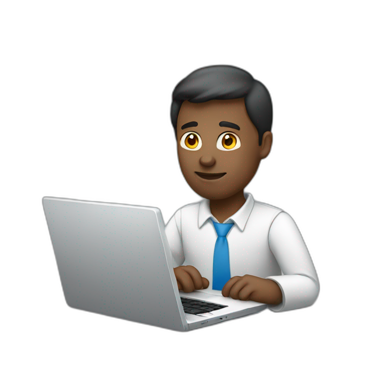 Man working on laptop emoji