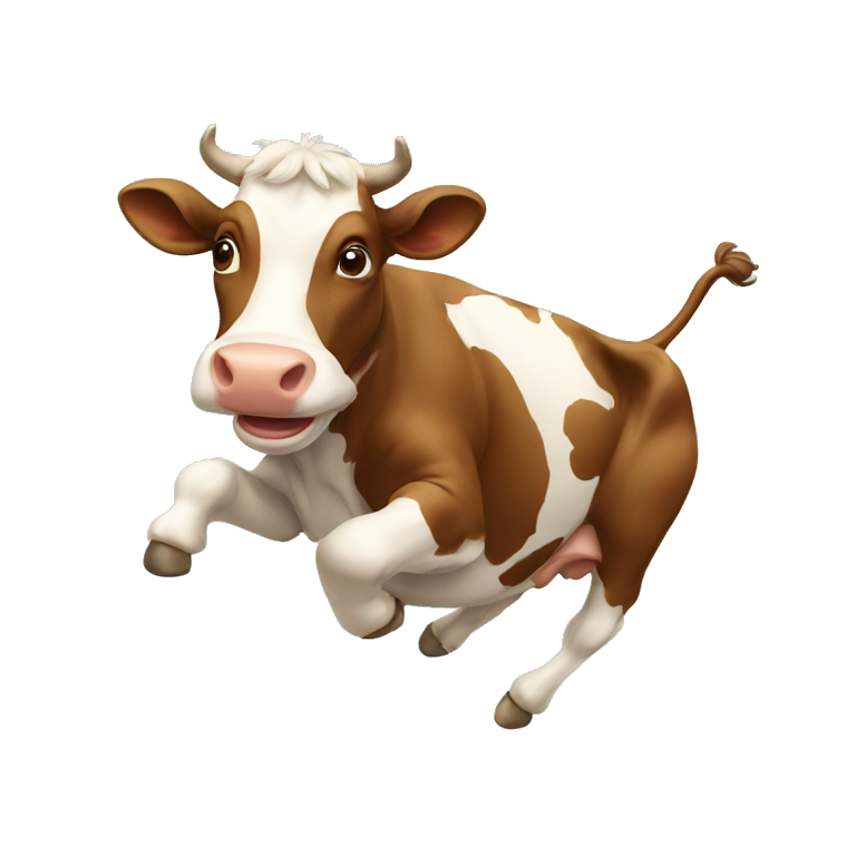 Cow jumping emoji