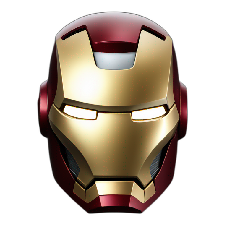 Iron Man Helmet on Black Background and Shiny eyes emoji
