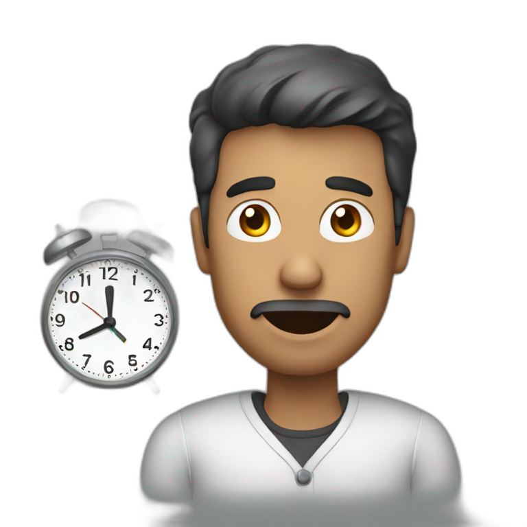 Man showing time emoji