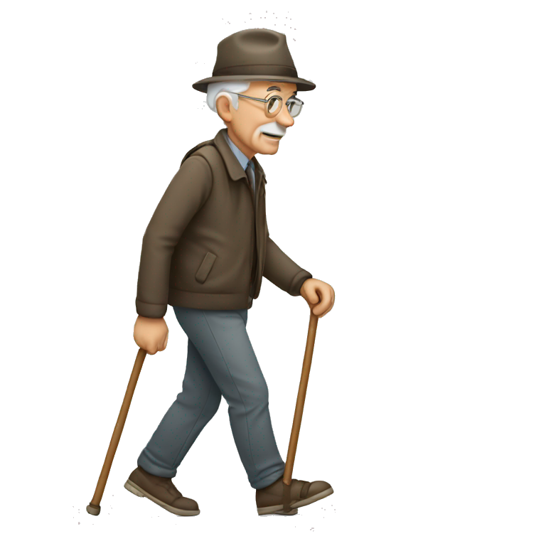 old man walking with cane emoji