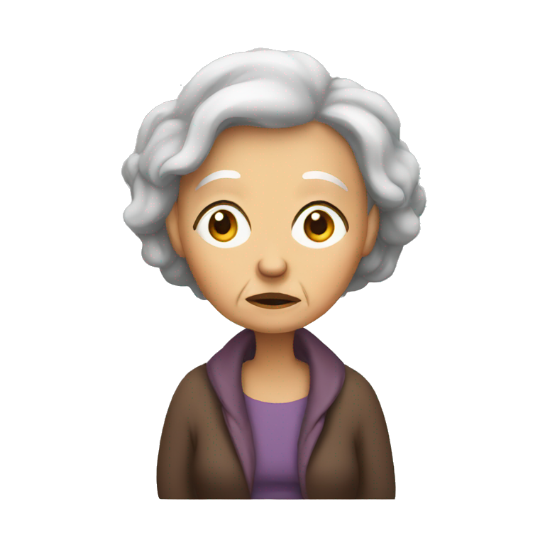 Old woman waiting bored emoji