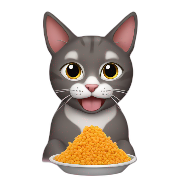 Cat eats cat food  emoji