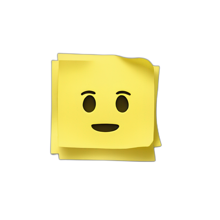 A single yellow post-it note emoji