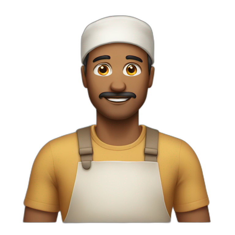 a man with make bread emoji