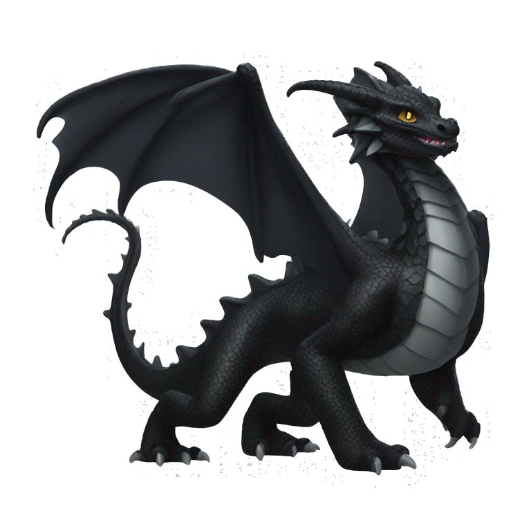 black dragon with white spot emoji