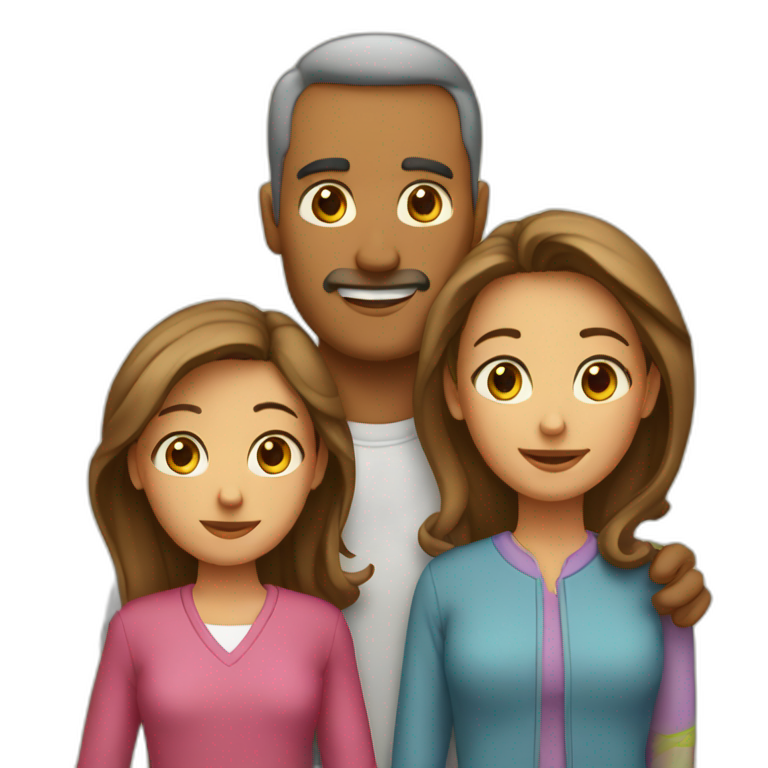 Family Father Mother and two daughters emoji