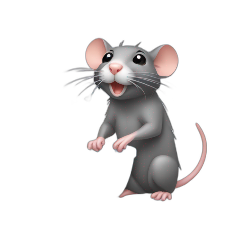 rat washes himself emoji