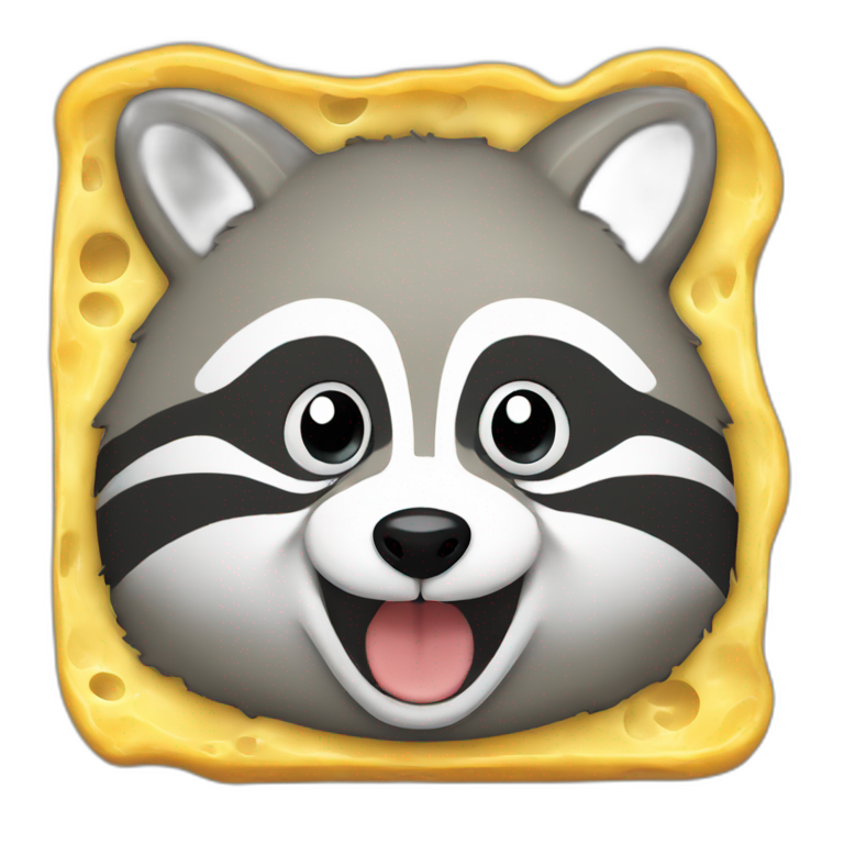 Raccoon eat cheese mold  emoji