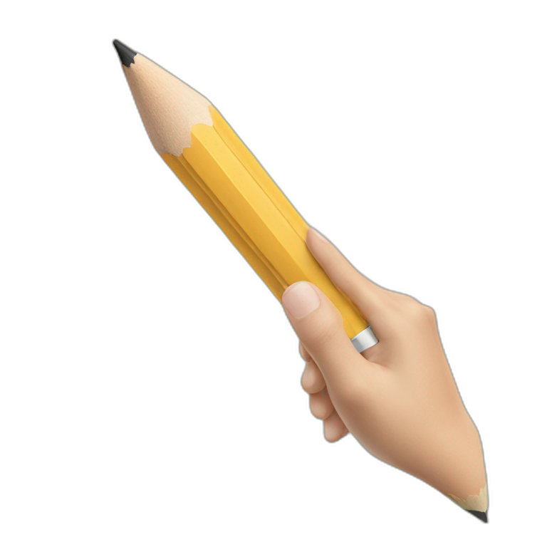 hand illustrating the future with a pencil emoji