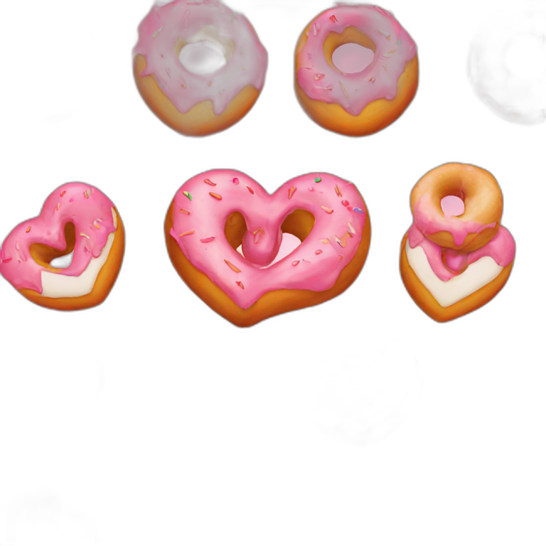 Heart shaped donuts  emoji
