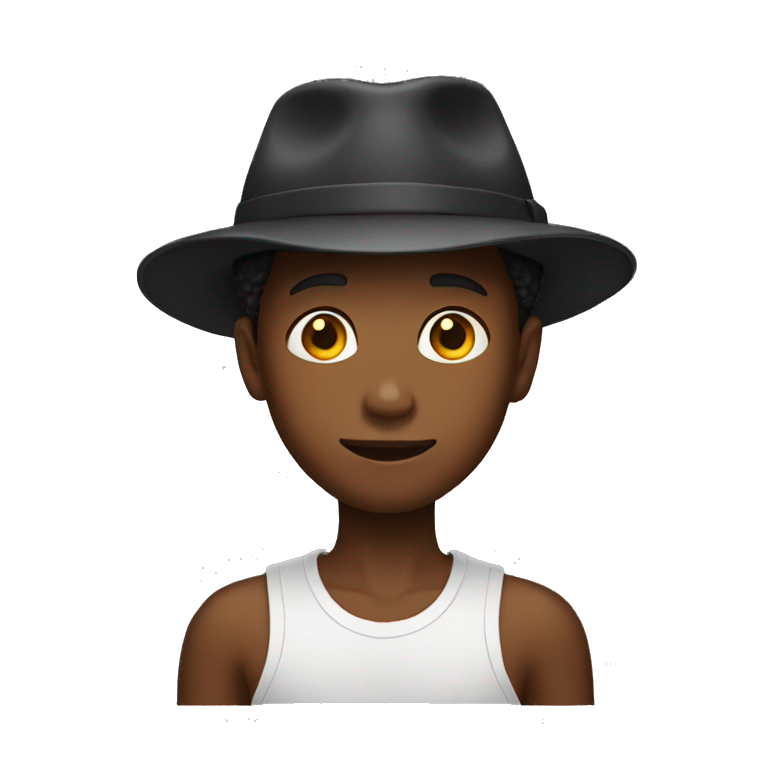 black boy with a hat emoji